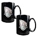 New Jersey Nets NBA 2pc Black Ceramic Mug Set - Primary Logo