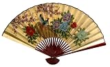 12 x 20 Birds and Peonies Wall Fan in Gold Leaf