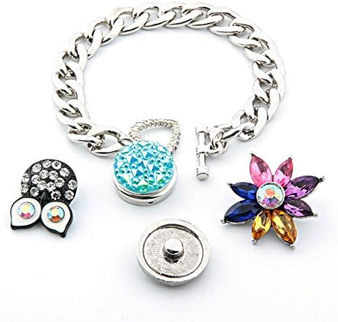 Ginooars Snap Bracelet Fit 18mm DIY SnapCharms Pack of 2