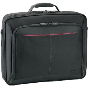 Targus Classic Clamshell Case for 17 Inch Laptops CN317US (Black with Red)