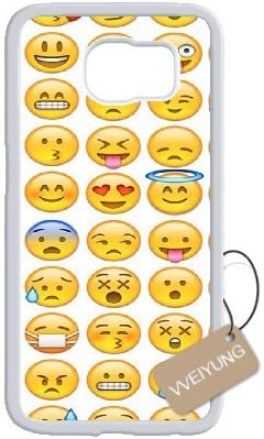 Diy Customized Cell Phone Case for Funny Face Emoji White Samsung Galaxy s6 Active Hard Back Cover Shell Phone Case (Fit: Samsung Galaxy s6 Active)
