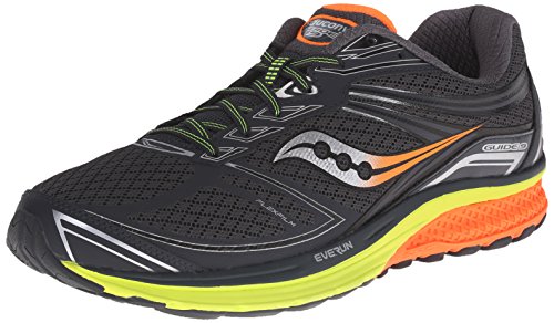 Saucony Men's Guide 9 Running Shoe, Midnight/Citron/Orange, 11.5 M US