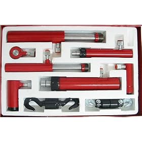 2-10 TON Air Hydraulic Cylinder RAM Portable 11 Pc Set