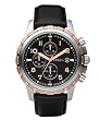 Fossil Men's FS4545 Black Leather Strap Black Analog Dial Chronograph Watch