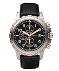 Fossil Men's FS4545 Black Leather Strap Black Analog Dial Chronograph Watch