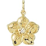 14K Yellow Gold Forget-me-Not Diamond Charm - 0.02 Ct.