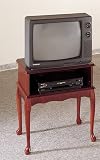Queen Anne Style Cherry Finish Wood TV Stand