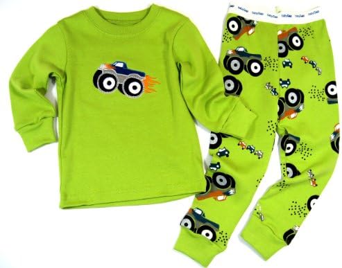 Boys Monster Truck Winter Pajamas Set with Embroidery for Ages 2 to 7 (3Y)