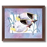 IMAGE OF Tropical Exotic Ocean Fish Bathroom Animal Wildlife Picture Cherry Framed Art Print