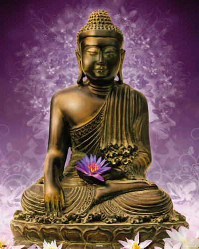 Empire Merchandising 523624 Buddha - Violett - Religion Buddhismus Mini-Poster - Druck - Gr&ouml;sse 40 x 50 cm