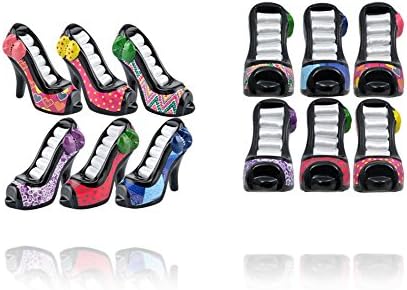Glitz and Glam High Heel Shoe Ring Holder (Zig Zag and Green Bow)