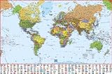 24x36 World Classic Laminated Wall Map Poster w/ Flags