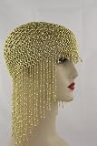 Kopfschmuck Bauchtanz Bollywood Schmuck Karneval Fasching Orient Haarnetz Kappe in gold