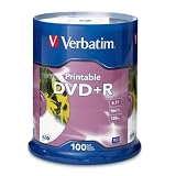 Verbatim 95145 4.7 GB up to16x White Inkjet Printable Recordable Disc DVD+R (100 Disc Spindle)