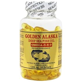 Golden Alaska Deep Sea Omega-3-6-9 Fish Oil 1000mg 100 Softgels