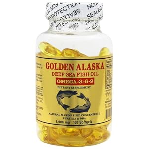 Golden Alaska Deep Sea Omega-3-6-9 Fish Oil 1000mg 100 Softgels by Gold Vitamins