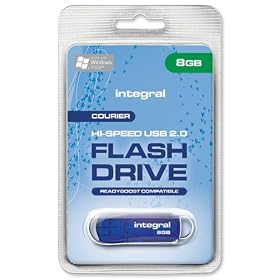 Integral Courier Flash Drive with LED Light USB 2.0 Read 12MB/s Write 3MB/s 8GB Ref INFD8GBCOU