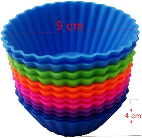 The Trusty Baker- 12 Pk JUMBO Silicone Reusable Baking Cups - Cupcake Liners- Muffin Liners-NON BPA