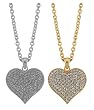 RHINESTONE HEART NECKLACE NCK-BWYIV9B -GOLD
