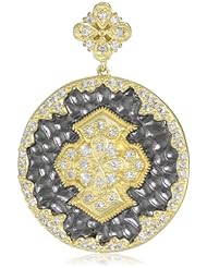 Freida Rothman Belargo Jewelry "Links" Collection Black and Gold Maltese Crest Drop Earrings