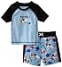 Baby Bunz Boys Infant Pirate Shark Rashguard Top With Swimtrunk, Light Blue, 18 Months