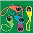 Fun Express Neon Compass On Cord (1 Dozen) - Bulk Toy