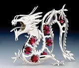 Oriental Dragon Silver Plate Swarovski Crystal Ornament