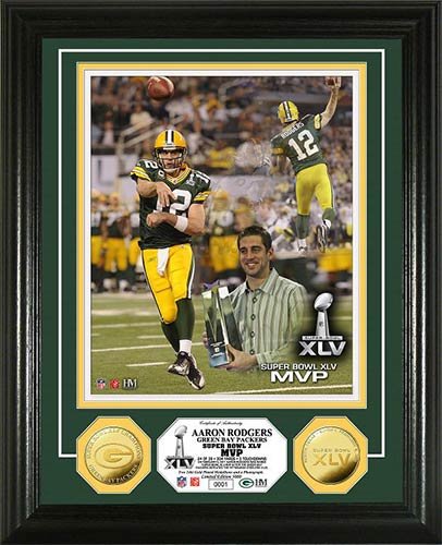 Green Bay Packers - Super Bowl 45 XLV - MVP Rogers - Framed Photo Picture