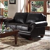 Manchester Dark Brown Leather Love Seat By Coaster Furniture
