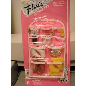 Flair Accessories Shoe Bag with 11 pairs of shoes for Barbie or other 11 1/2 dolls