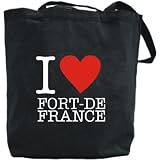 Canvas Tote Bag Black  Love Classic Fort-De-France  Martinique City