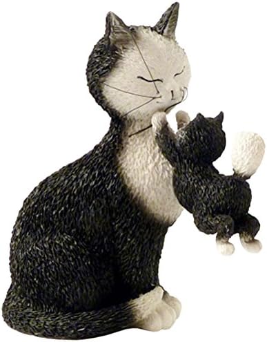 Happy days Mamma Cat playing with Her Kittens Black by Dubout