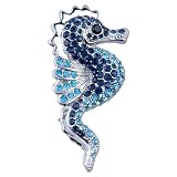 Blue Crystal Seahorse Brooches And Pins