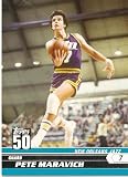 2007-08 (2008) Topps 50th Anniversary Limited Edition # 50 Pete Maravich / New Orleans Jazz / NBA Basketball Trading Cards in a Protective Screw Down Display Case