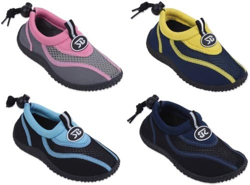 S7907 Children's 4 Colors Water Shoes Aqua Socks Slip on Kids Boys Girls Athletic Pool Beach Surf Sport