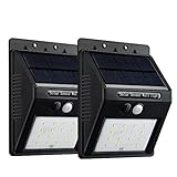 Patech 16 LED ソーラーライト 二個　センサー搭載 夜間自動点灯 屋外照明/軒先/壁掛け/庭先/玄関周りなどのライト（二点セット）