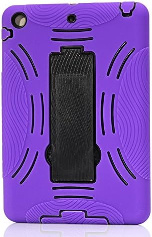 Alicoon® Robot Hot Newest Ipad mini2 Kid Proof Dirtproof Shockproof Case Silicone Plastic Extreme Duty Dual Protective Back Cover with Kickstand for Apple Ipad mini (purple)