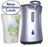 Lysol No-Touch Hand Soap System 1 Kit, Stainless Look, Aloe Vera & Vitamin E With Moisturizers Scent