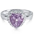 FOJO's Diamonds in Silver Genuine Amethyst Heart Ring (.10 ct. tw.)