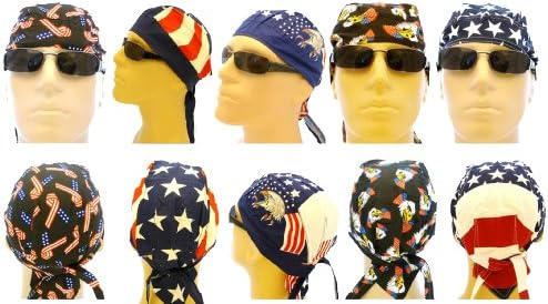 Patriotic Set 5 American Flag Bald Eagle DuRag Bandana Head Wrap Olympics USA
