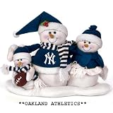 16.5" MLB Oakland Athletic Plush Snowman Family Christmas Decoration