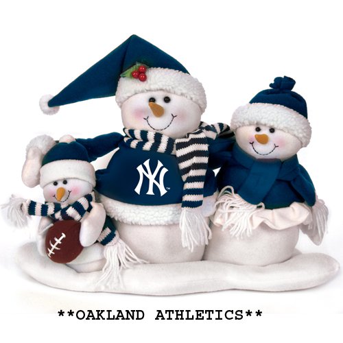 Pack of 2 MLB Oakland Athletics Snowmen Family Table Top Decorations