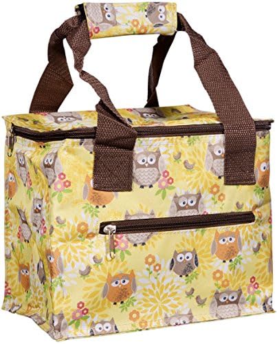 #1 High Quality Lunch Tote / Square Shaped / Reusable and Easy To Clean / Printed Lunch Bag (Owl Garden)
