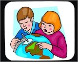 Mouse Pad with learning, playing, globe, siblings, geography, children