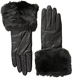 Ted Baker London Women's Jania Leather Glove with Faux-Fur Cuff