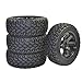 LAFEINA 4PCS RC Rally Car Grain Rubber Tires and Wheel Rims for 1:10 RC On Road Car Traxxas Tamiya HSP HPI Kyosho