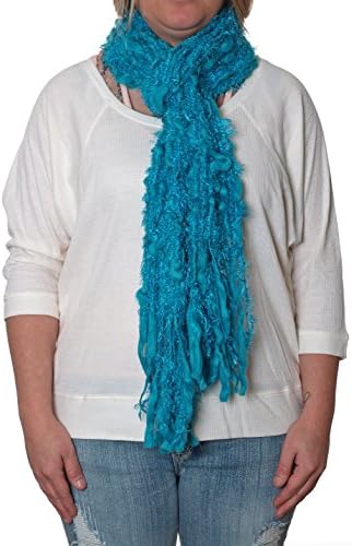 Womens Furry Scarf (Teal)