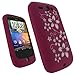 igadgitz Pink & White Flower Design Silicone Skin Case Cover for HTC Wildfire G8 Android Smartphone Cell Phone + Screen Protector