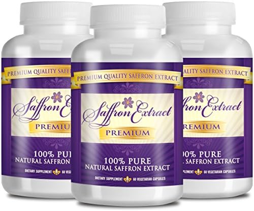 Saffron Premium: 100% PURE - 200 MG Saffron Extract (3 bottles)