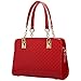 FASH Glossy Patterned Dual Chain and Leatherette Top handles Shoulder and Cross-Body Handbag